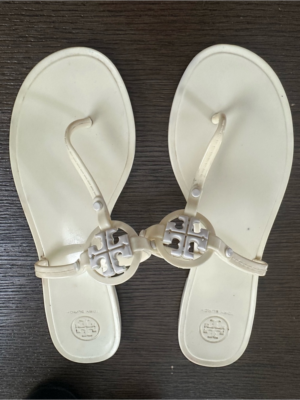 Tory Burch Cream Thong Sandals